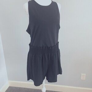 Athleta Cosmic Flutter Romper Size XL. Black.  NWT